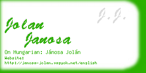 jolan janosa business card